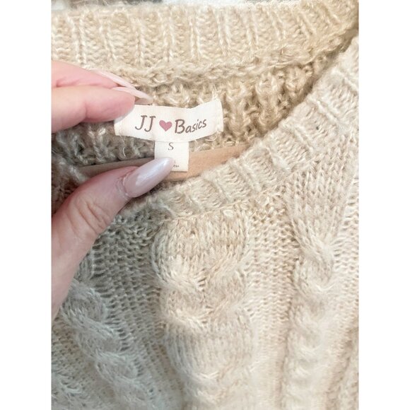 JJ Basics Cable-Waffle Knit Pull Over Sweater SZ S - Picture 8 of 9
